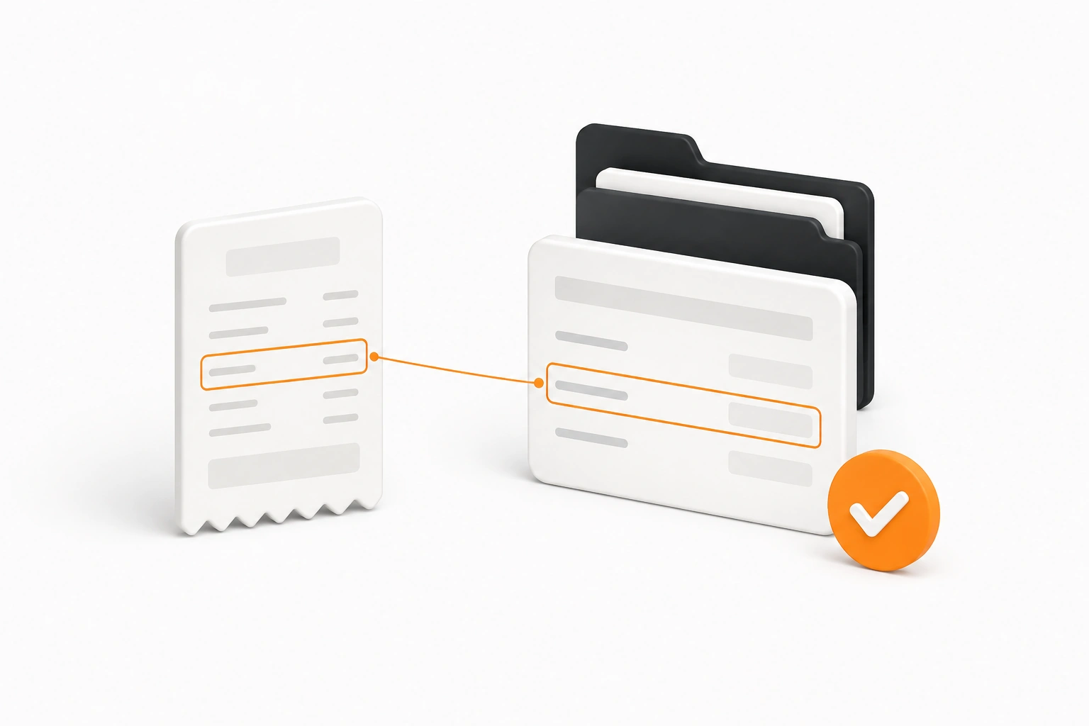 Receipt matching status and organised documentation proof