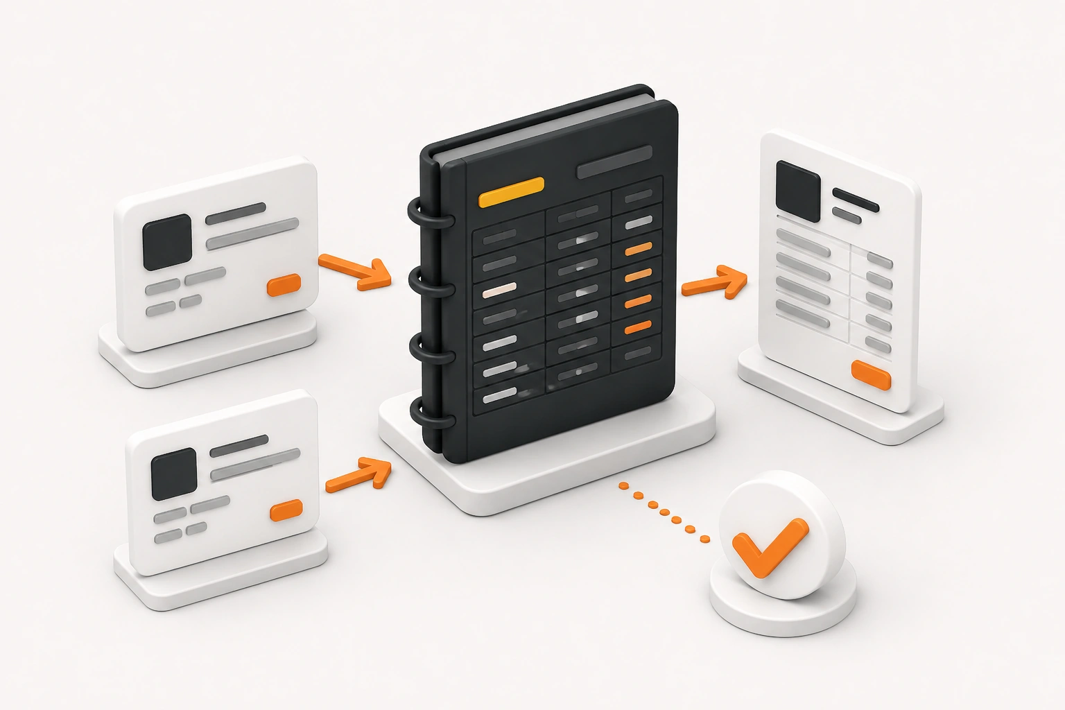 Consulting firm bookkeeping and client revenue illustration