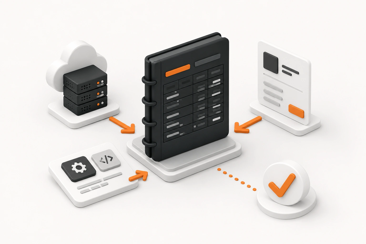 IT company bookkeeping and monthly reporting illustration