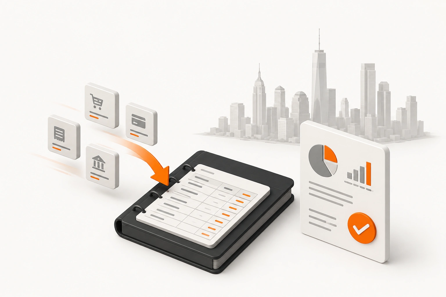 Subscription business bookkeeping report illustration